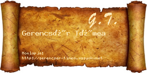 Gerencsér Tímea névjegykártya
